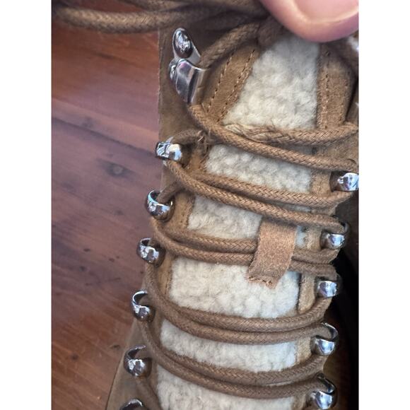 MARC FISHER LTD NAIRY FAUX FUR TRIM HIKING BOOTS IN BROWN NEW WOMEN'S SIZE 9 - Picture 9 of 16